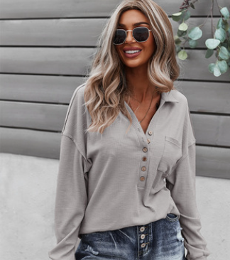 Blusa Manga Larga Básica para Mujer - Colores Lisos Otoño e Invierno - Image 7