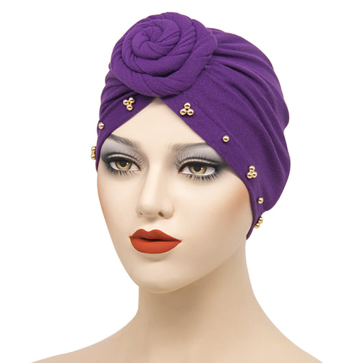 Bandana Sombrero Floral con Base de Placa Perlas para Mujer - Image 29