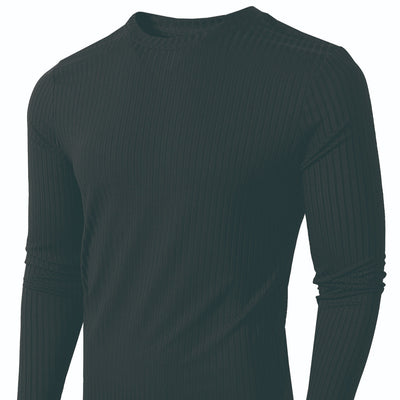 Camiseta de Manga Larga Rayada con Elasticidad y Transpirabilidad para Hombre - Image 3