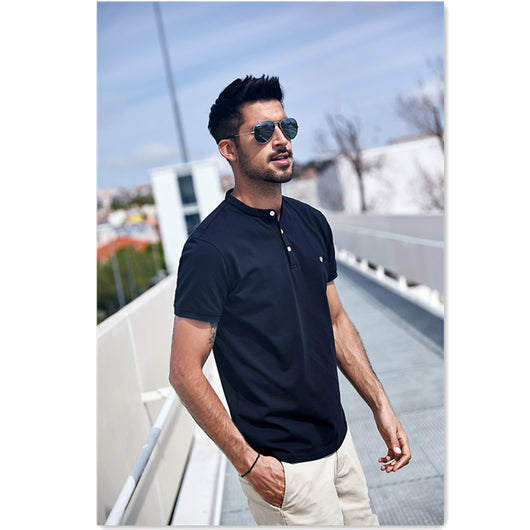 Polo Manga Corta Cuello de Pie para Hombre - Image 11