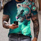 Camiseta 3D Hombre Estampado León Feroz - Diseño Personalidad Fashion