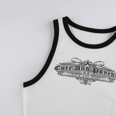 Top Cropped Estampado Alfabeto Contraste Ajustado - Image 14