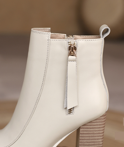 Botas Tobilleras de Cuero con Plataforma y Tacón Grueso - Image 14