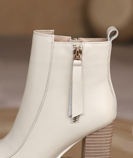 Botas Tobilleras de Cuero con Plataforma y Tacón Grueso - Image 14