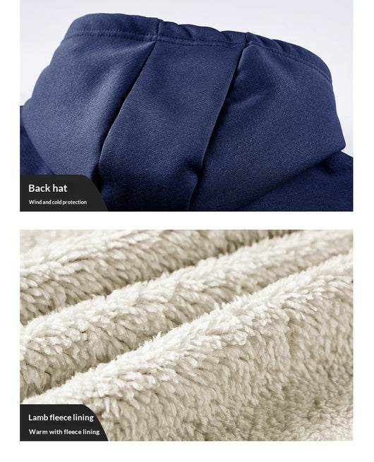 Abrigo de Invierno para Hombre con Lana de Cordero Engrosada - Image 16