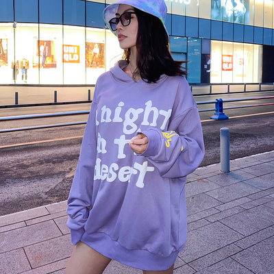 Sudadera con Capucha Estampado Letras Estrella Bicolor Unisex - Image 6