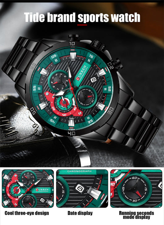 Reloj de Motociclista Acero Inoxidable Seis Manecillas - Image 10