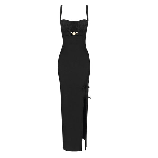 Vestido Slip Metalizado con Abertura Alta para Salir de Noche - Image 5