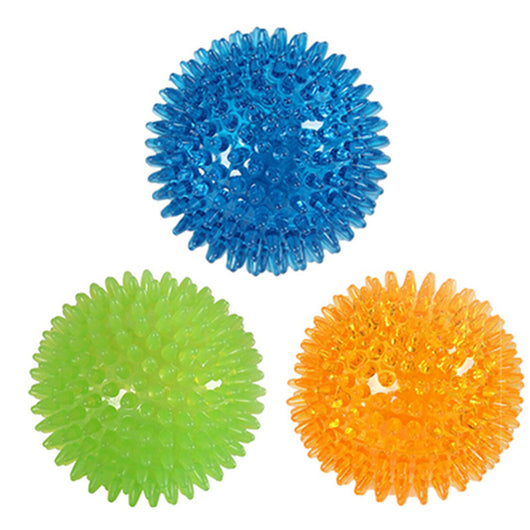Red spiky TPR ball, a durable and bouncy toy for large dogs, designed for play and massage. - Image 4