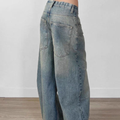 Jeans Sueltos Retro Vintage Lavados para Mujer - Image 9