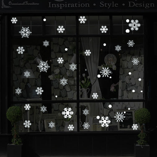 48 Pegatinas Decorativas de Copos de Nieve en Cristal para Navidad