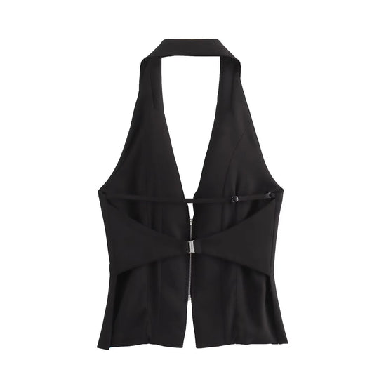 Blusa Escotada sin Espalda con Diseño de Cierre y Ajuste Ceñido - Image 15