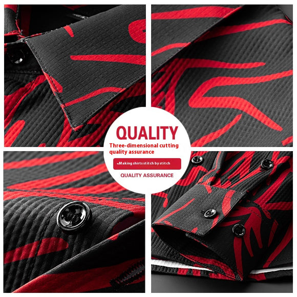 Camisa Suelta Estampada Digital para Hombre - Colección Otoño