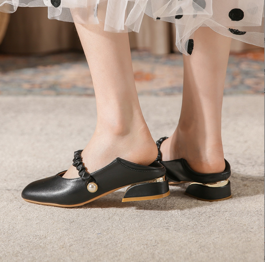 Zapatos Vintage Cuadrados con Tacón Grueso para Mujer - Image 10