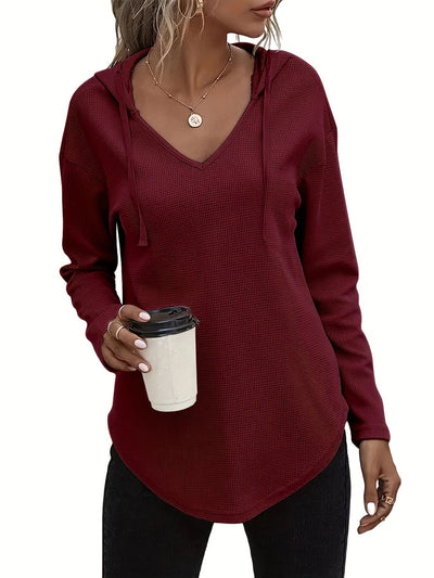Sudadera Plus Size con Cuello V y Cordones Ajustables para Mujer - Image 8