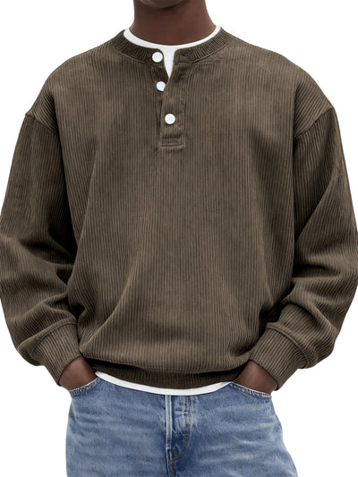 Suéter de Algodón Pana Acanalado para Hombre - Casual y Elegante - Image 11