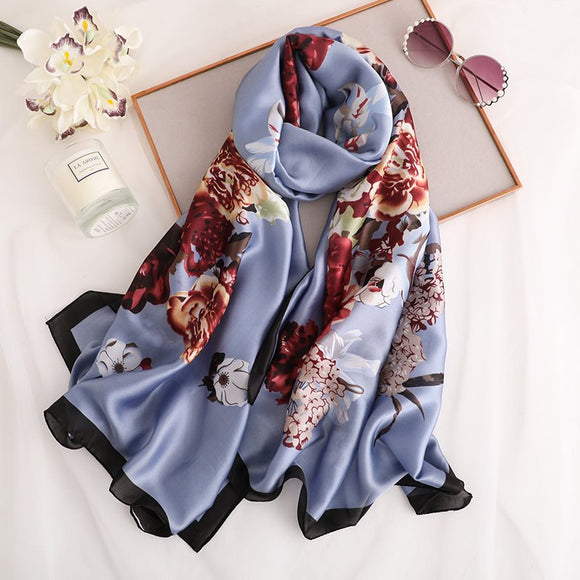 Elegante Pañoleta de Seda Sintética para Mujer - Chal Fresco y Versátil