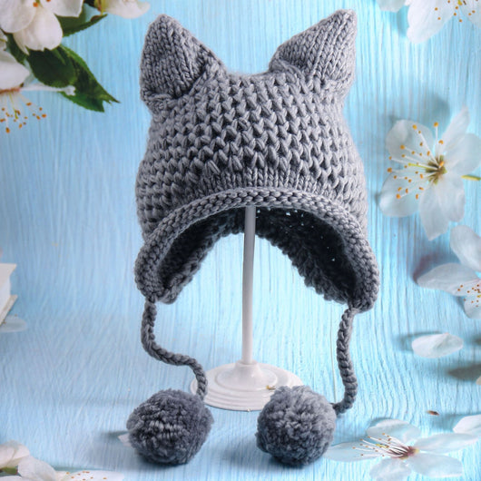 Gorro Tejido con Orejas de Gato Infantil - Image 12