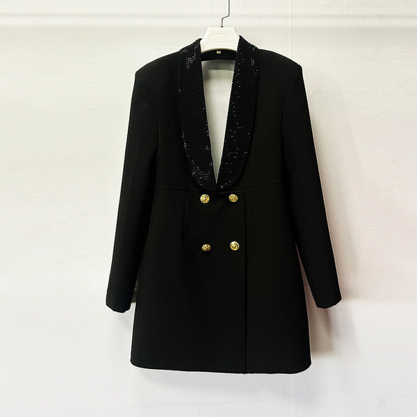 Blazer Elegante Verde Esmeralda con Escote Profundo y Bordado Artesanal - Image 6