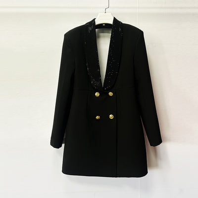 Blazer Elegante Verde Esmeralda con Escote Profundo y Bordado Artesanal - Image 6