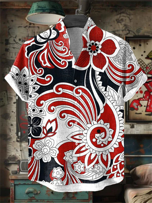 Polo Estampado Manga Corta con Cuello Alzado para Hombre - Image 2