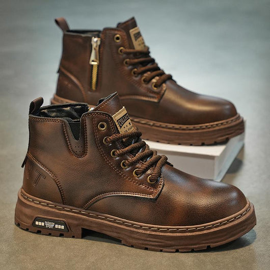 Botas Martin Impermeables Estilo Británico Retro para Hombre Talla Grande - Image 2