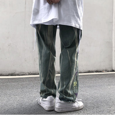 Pantalones Jeans Rectos Anchos con Lavado Relajado para Hombre - Image 8