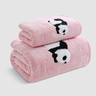 Fundas de Panda Bordado en Terciopelo Coral - Suave y Absorbentes - Image 6