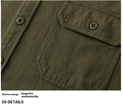 Camisa Oxford Estilo Hong Kong con Bolsillos Dobles - Corte Holgado Casual para Hombre - Image 11