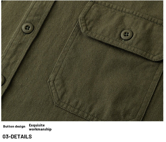Camisa Oxford Estilo Hong Kong con Bolsillos Dobles - Corte Holgado Casual para Hombre - Image 11