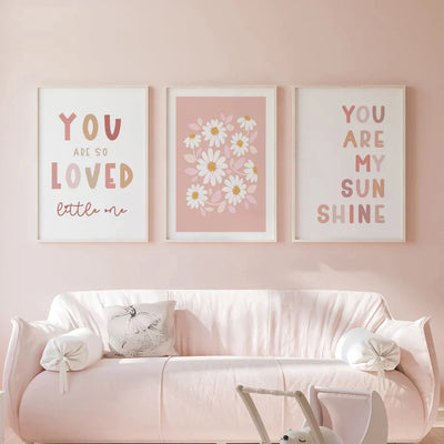 Cuadro Decorativo Lienzo Flores Arcoíris con Mensaje de Amor - Image 3