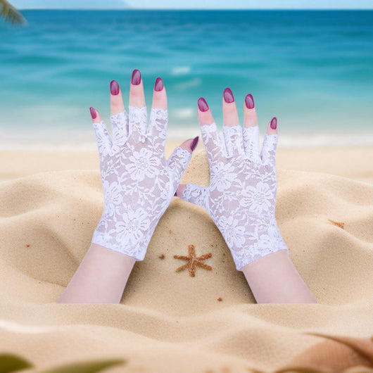 Guantes de Encaje sin Dedos con Protección Solar para Mujer Verano - Image 8