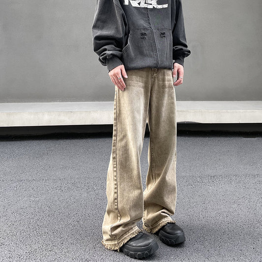 Jeans Vintage Marrón Desgastado Efecto Usado