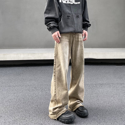 Jeans Vintage Marrón Desgastado Efecto Usado