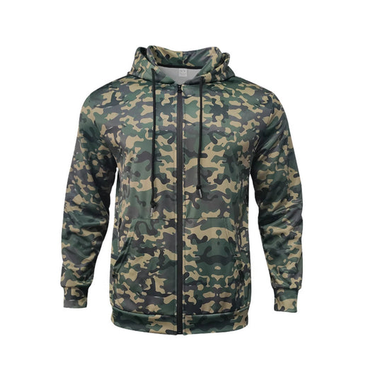 Sudadera Cardigan Camuflado con Capucha para Hombre - Image 2