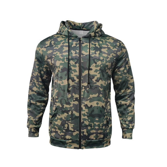 Sudadera Cardigan Camuflado con Capucha para Hombre