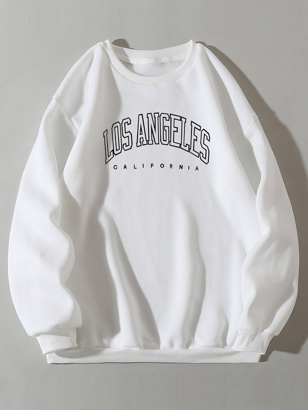 Sudadera Cuello Redondo con Estampado de Letras