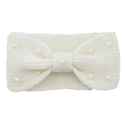 Diadema Tejida de Lana con Moño de Perlas para Mujer - Image 30