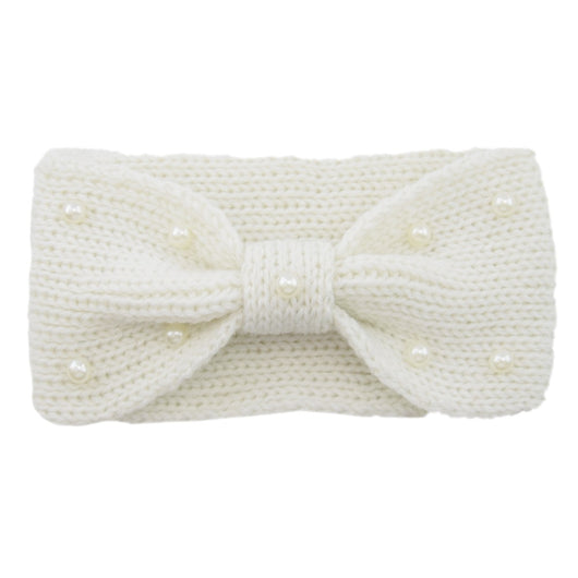 Diadema Tejida de Lana con Moño de Perlas para Mujer - Image 30
