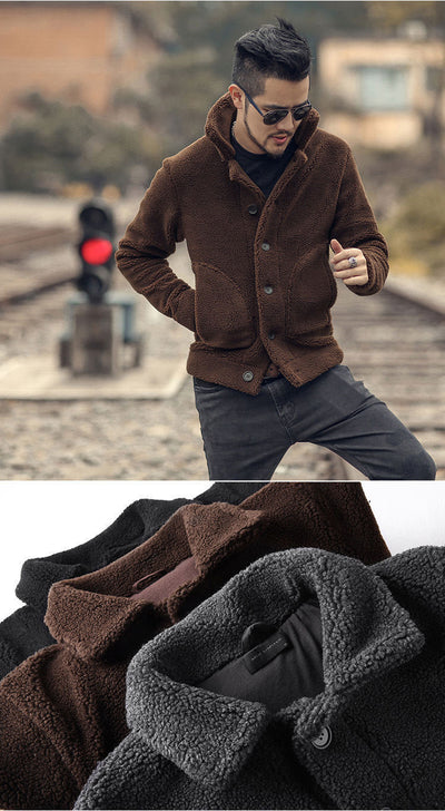 Chaqueta de Hombre Gruesa Cordero Térmico Corta - Image 9