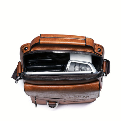 Bolsa Mensajera de Cuero PU para Hombre con Monedero Integrado - Image 5