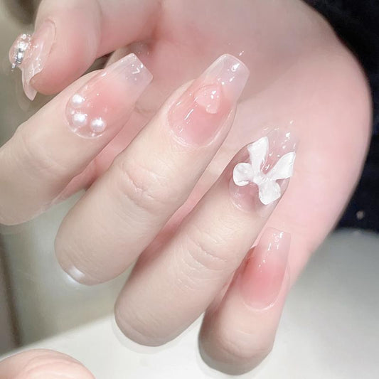 Stickers de Uñas Moño Rosa Pastel - Image 2