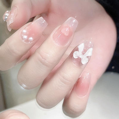 Stickers de Uñas Moño Rosa Pastel - Image 2