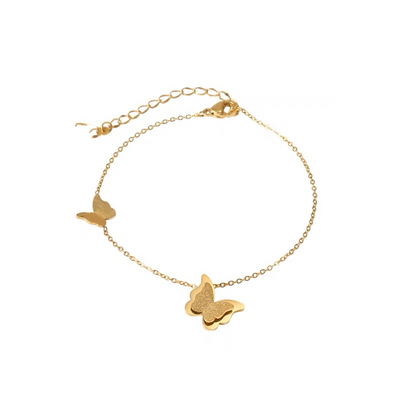 Pulsera Tobillera Mariposa Dorada Cadena Sencilla - Image 12