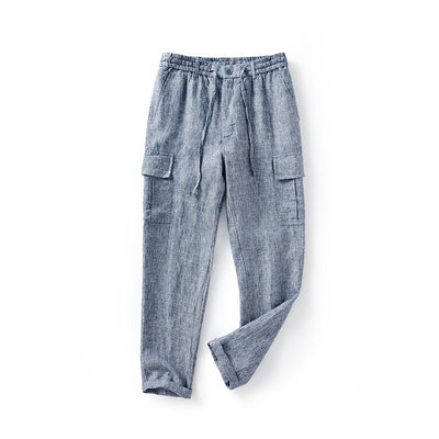 Pantalones de Lino Casuales Cintura Media Transpirables para Jóvenes - Image 10