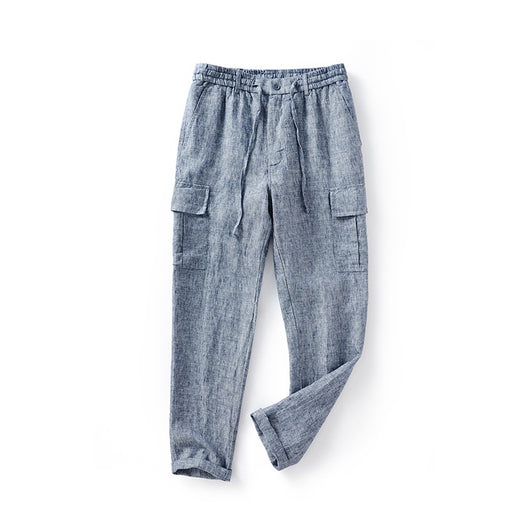 Pantalones de Lino Casuales Cintura Media Transpirables para Jóvenes - Image 10