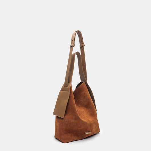 Bolso Tote de Gamuza con Correa Cruzada y Asas para Hombro - Image 9
