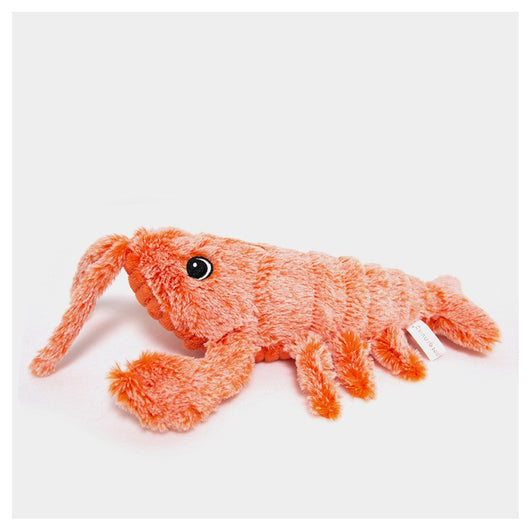 Pink plush shrimp pet toy with black eyes, designed for cats, on a white background. "Random color" text. - Image 11