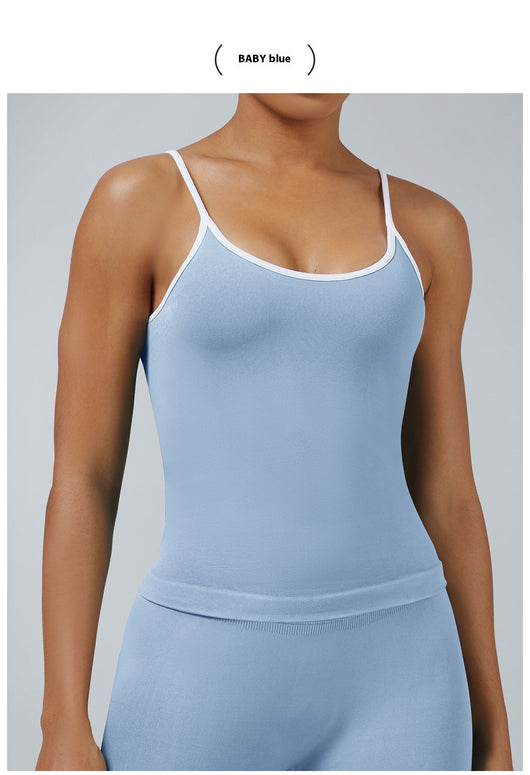 Chaleco Deportivo Mujer Espalda Descubierta Contraste de Colores - Image 32
