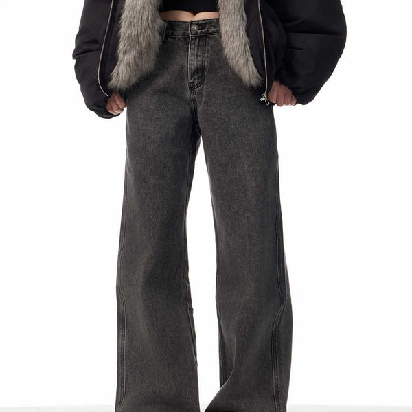 Jeans Vintage Gris Carbón Desgastado - Estilo Primavera
